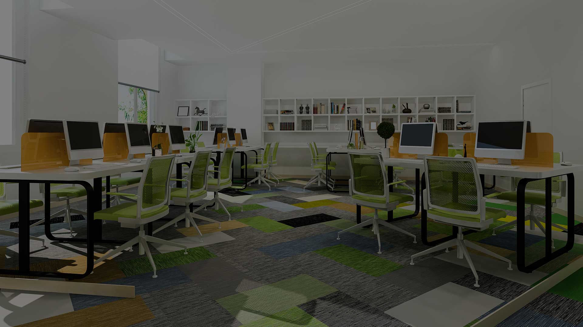 Moqueta modular en oficina instalada por Payresa