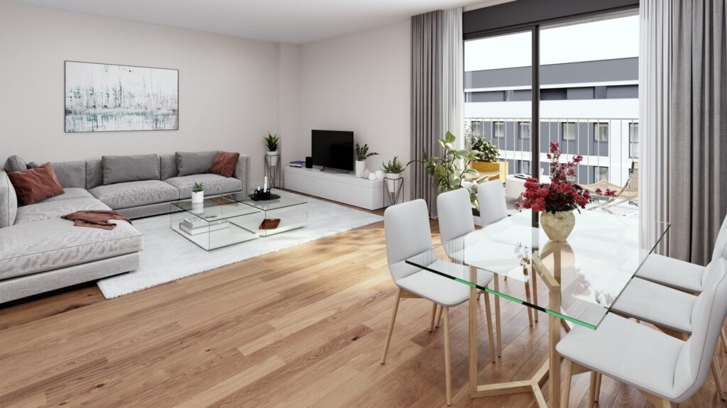 Supply and installation of Kronotex laminate parquet in 147 homes at Hábitat Sofía, Mairena del Aljarafe